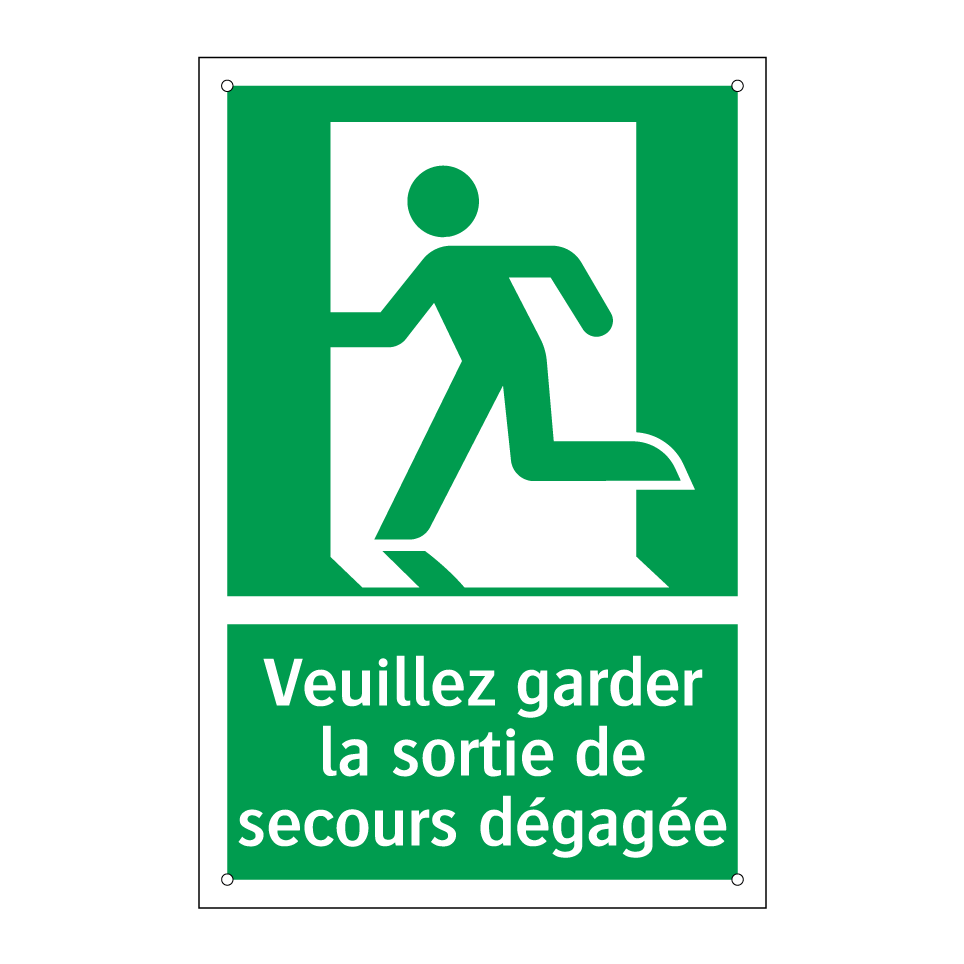 Veuillez garder la sortie de secours dégagée