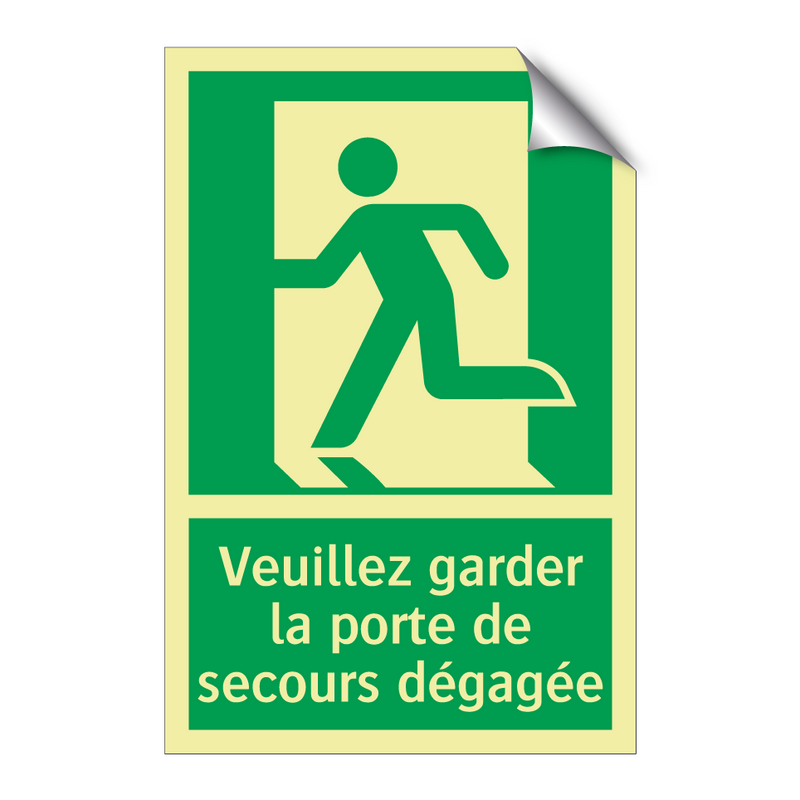 Veuillez garder la porte de secours dégagée
