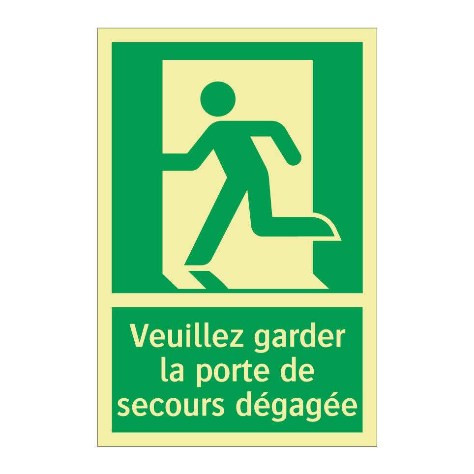 Veuillez garder la porte de secours dégagée