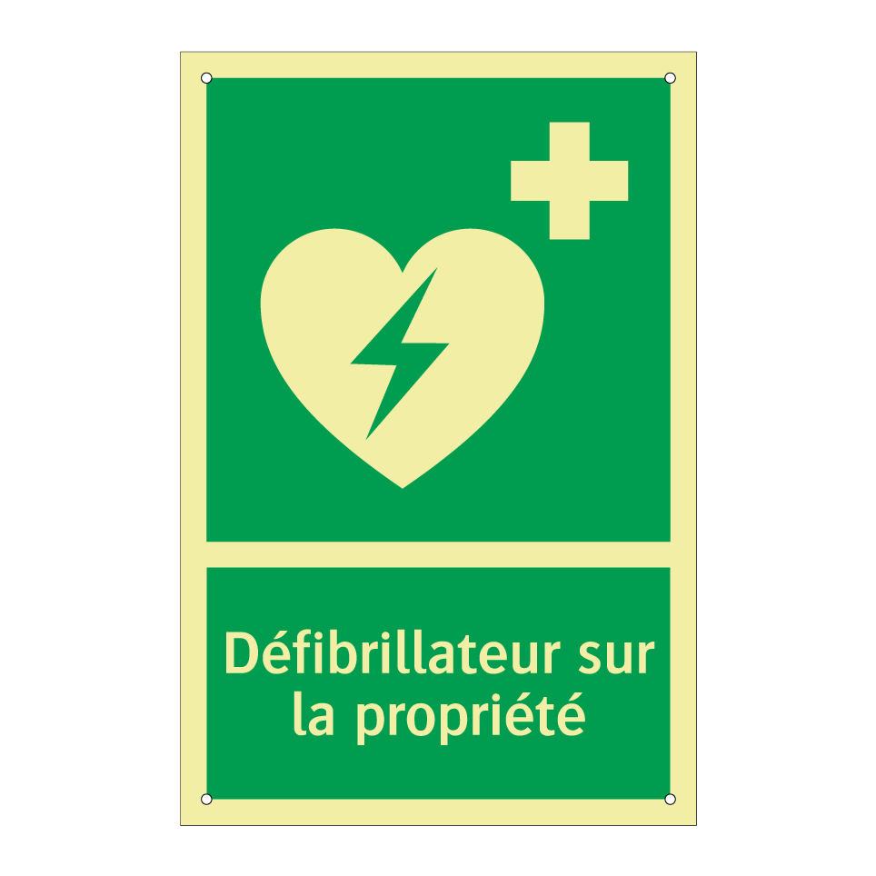 Défibrillateur sur la propriété