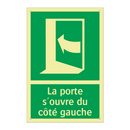 La porte s'ouvre du côté gauche