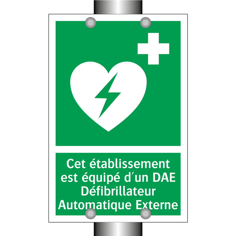 Cet établissement est équipé d'un DAE Défibrillateur Automatique Externe