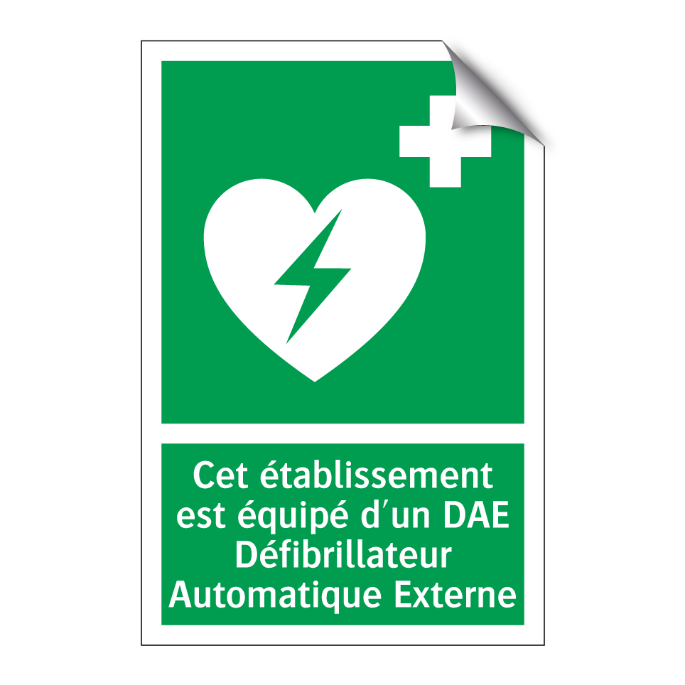 Cet établissement est équipé d'un DAE Défibrillateur Automatique Externe