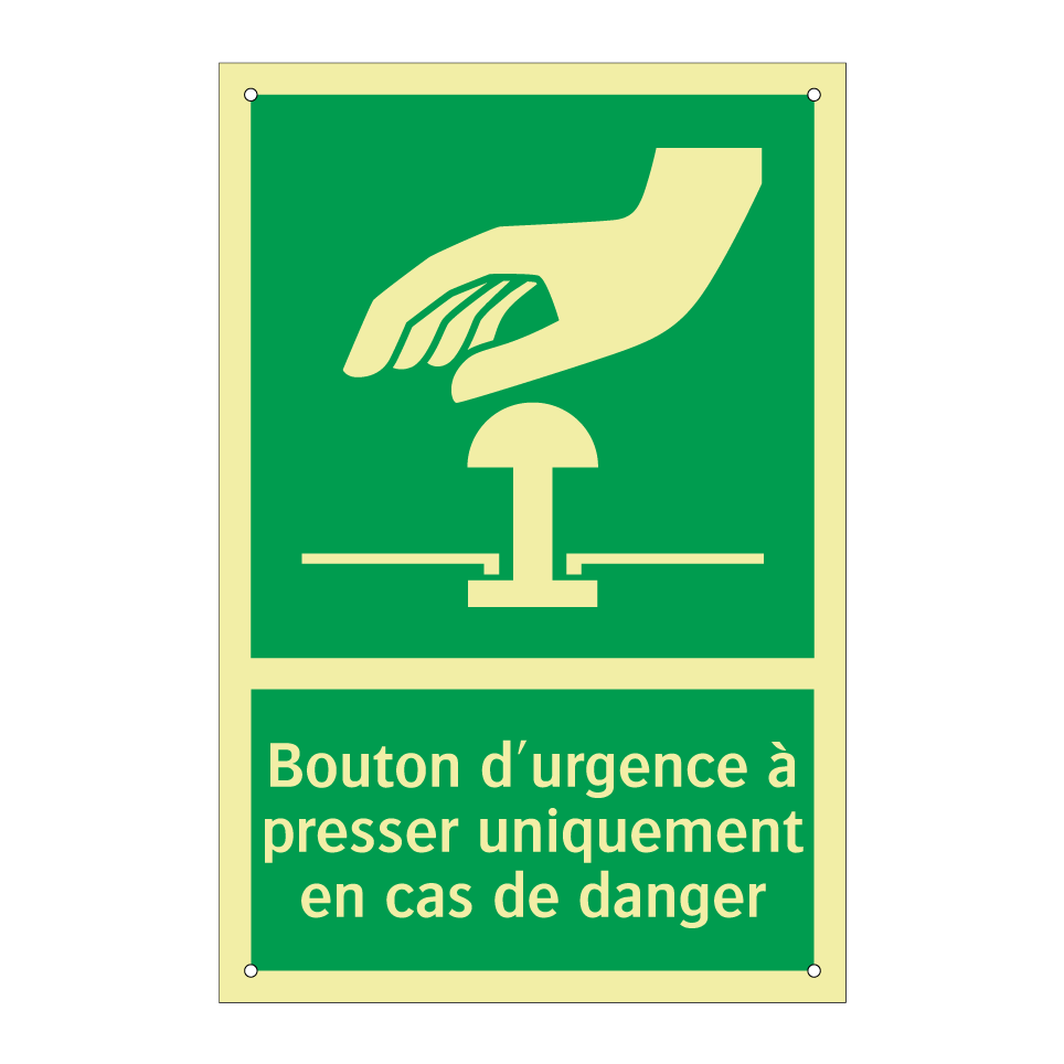 Bouton d'urgence à presser uniquement en cas de danger