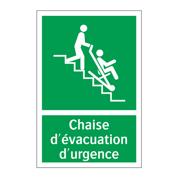 Chaise d'évacuation d'urgence