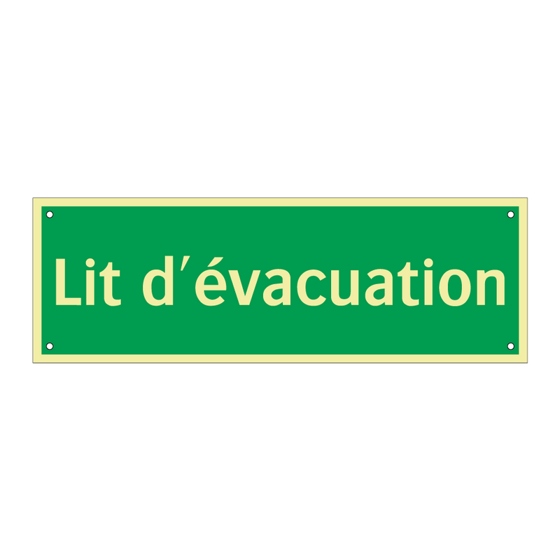 Lit d'évacuation