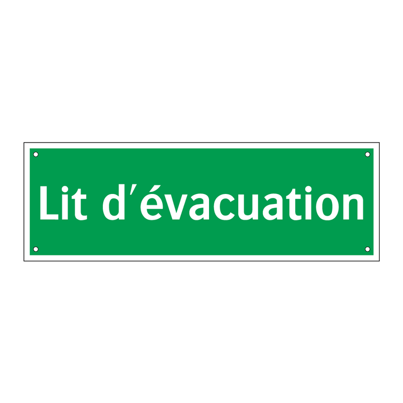 Lit d'évacuation