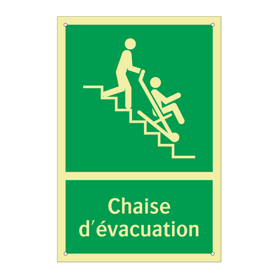 Chaise d'évacuation