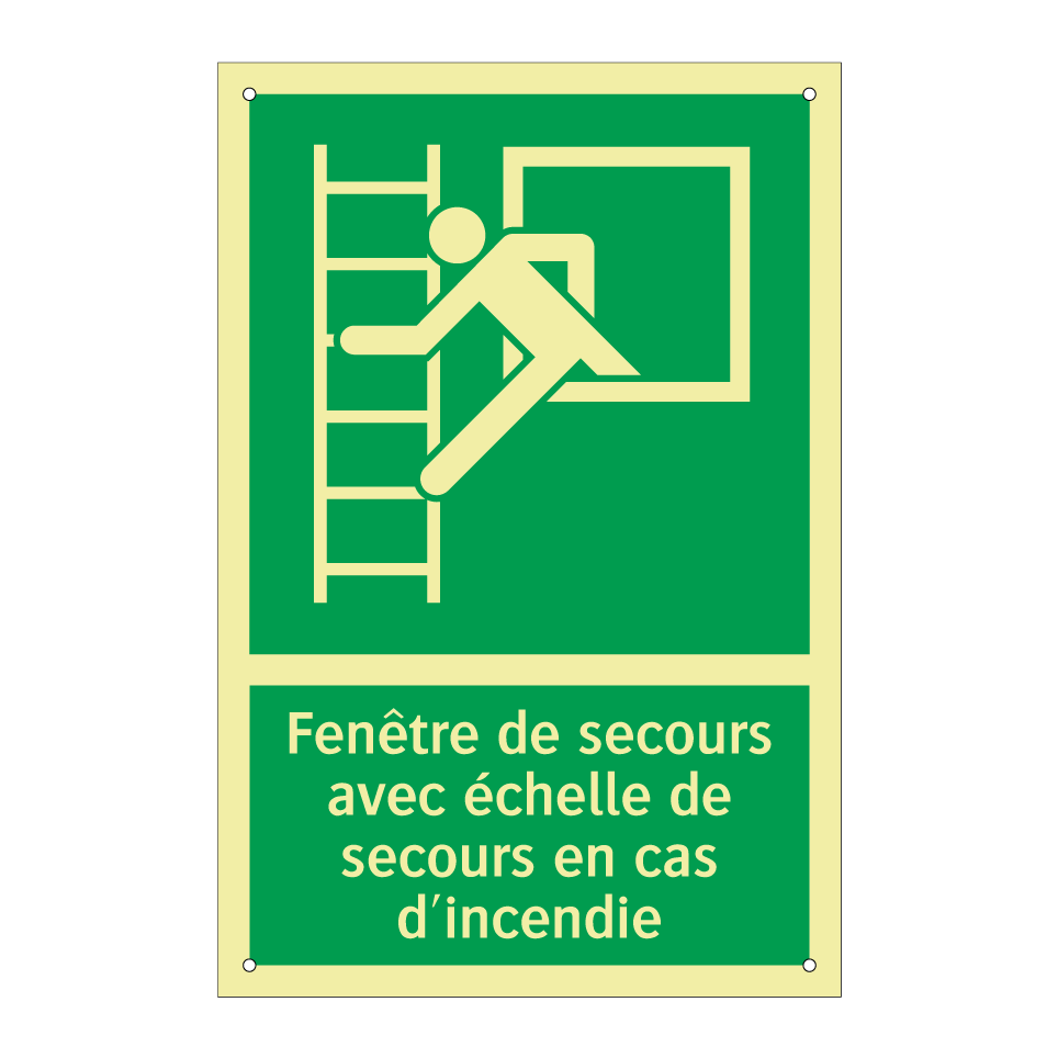 Fenêtre de secours avec échelle de secours en cas d'incendie