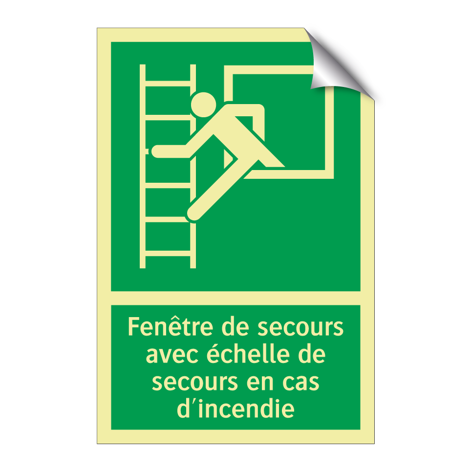 Fenêtre de secours avec échelle de secours en cas d'incendie