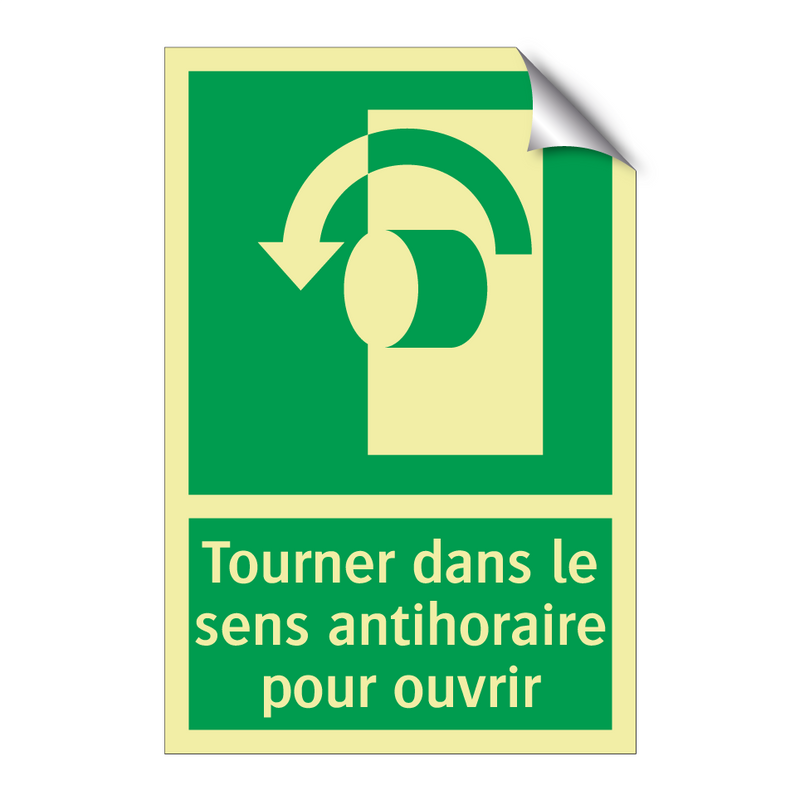 Tourner dans le sens antihoraire pour ouvrir