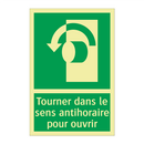 Tourner dans le sens antihoraire pour ouvrir