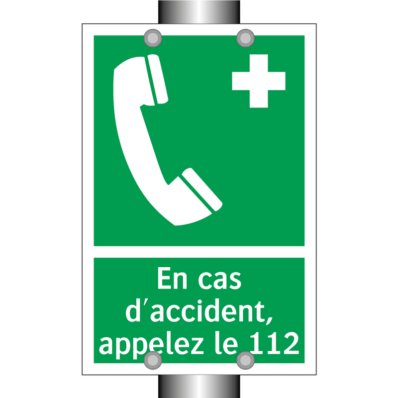 En cas d'accident, appelez le 112
