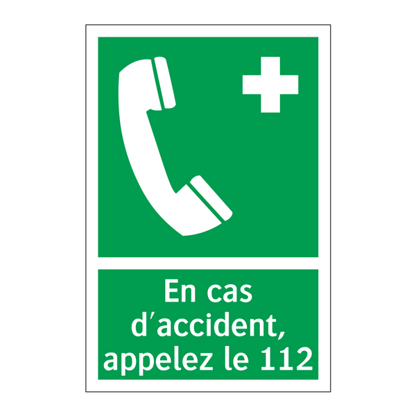En cas d'accident, appelez le 112