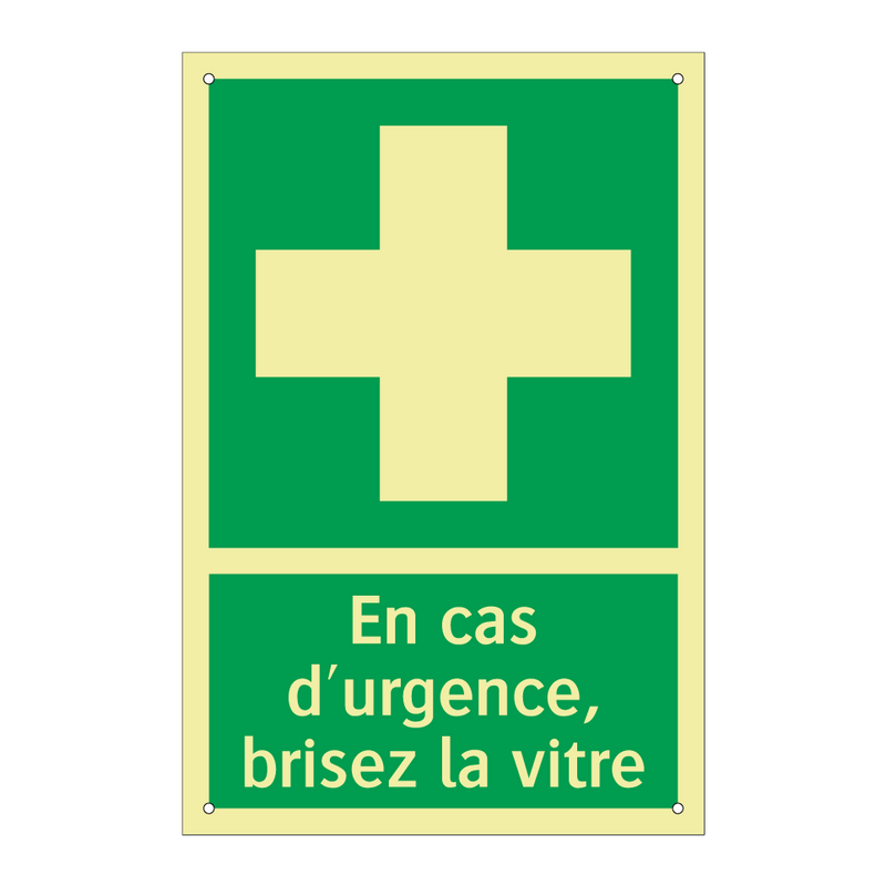 En cas d'urgence, brisez la vitre
