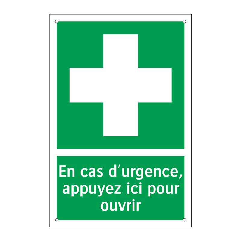 En cas d'urgence, appuyez ici pour ouvrir