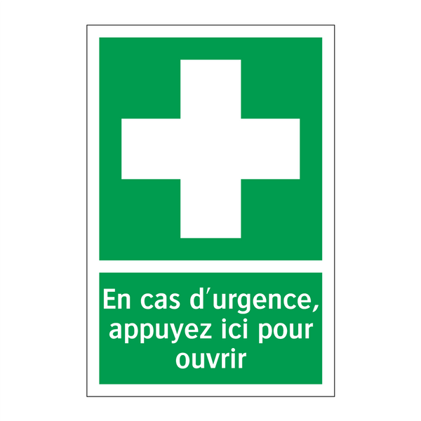En cas d'urgence, appuyez ici pour ouvrir