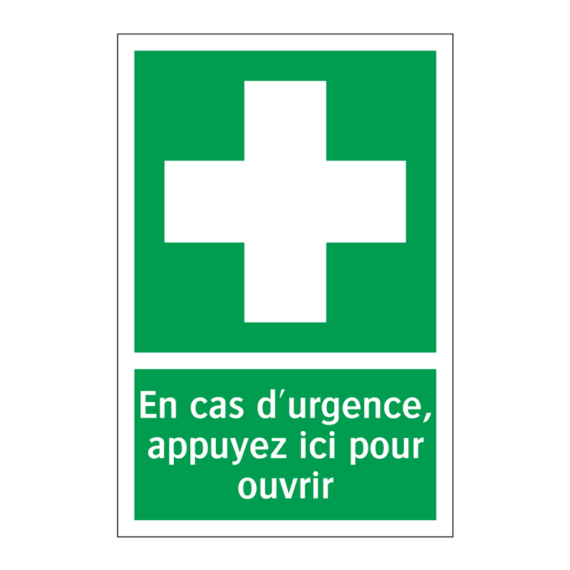 En cas d'urgence, appuyez ici pour ouvrir
