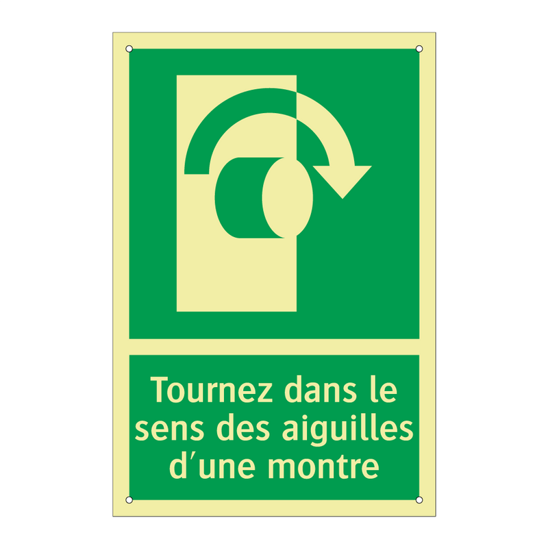 Tournez dans le sens des aiguilles d'une montre