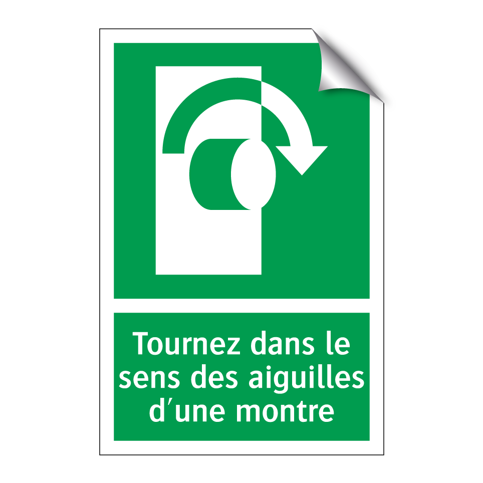 Tournez dans le sens des aiguilles d'une montre