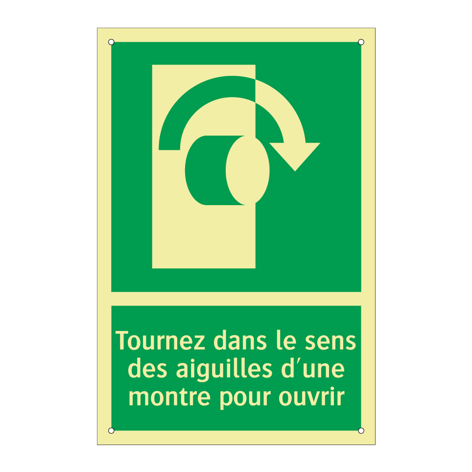 Tournez dans le sens des aiguilles d'une montre pour ouvrir