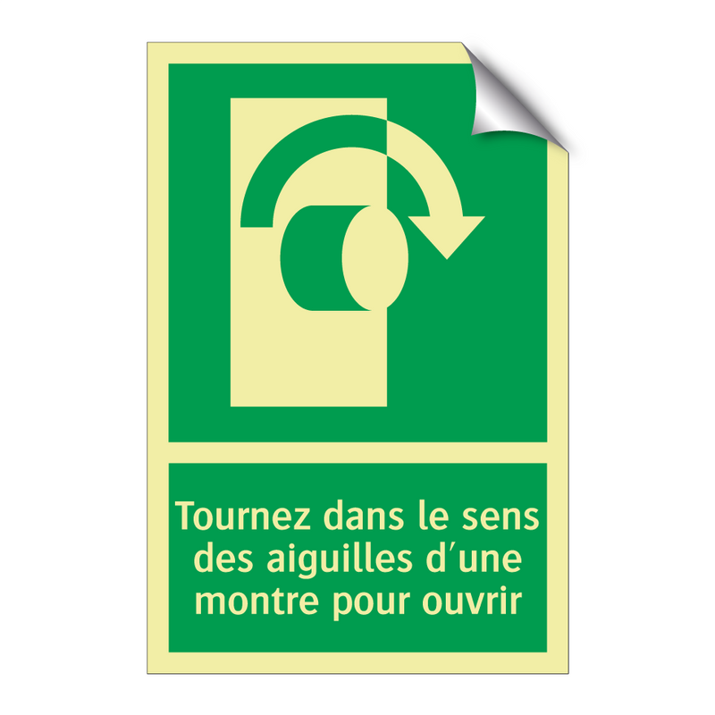 Tournez dans le sens des aiguilles d'une montre pour ouvrir