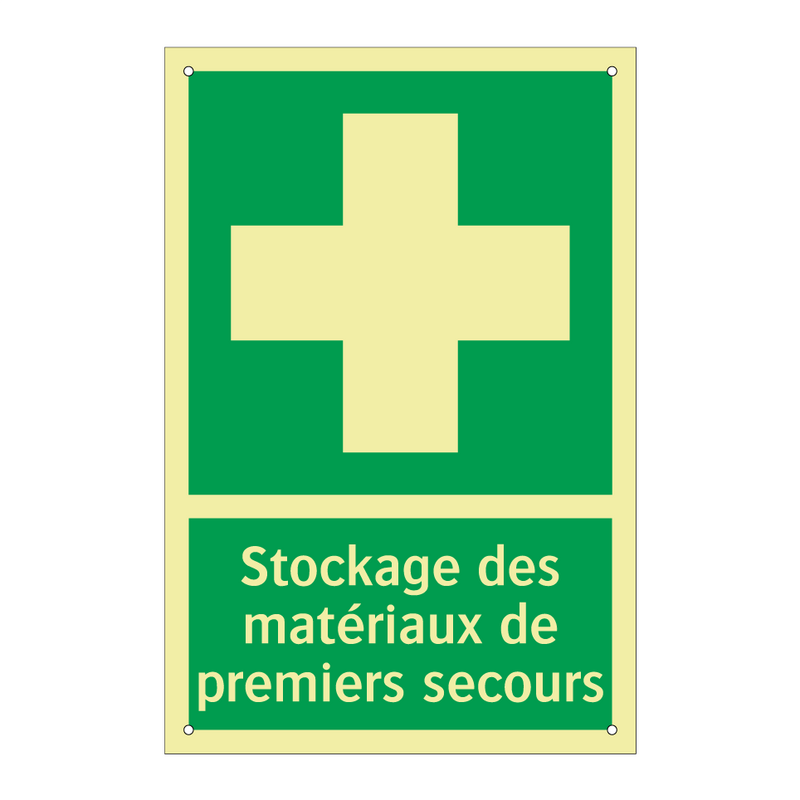 Stockage des matériaux de premiers secours