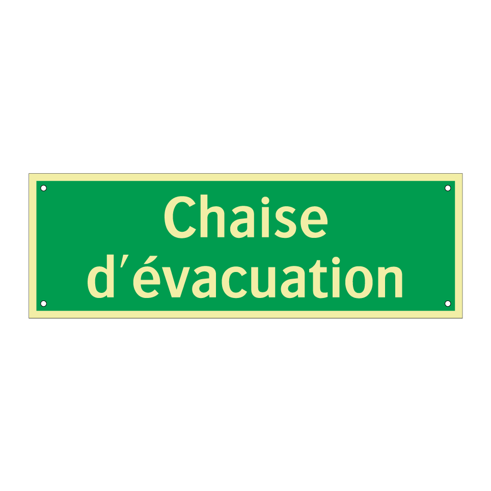 Chaise d'évacuation
