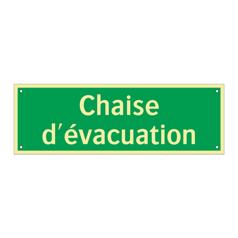 Chaise d'évacuation