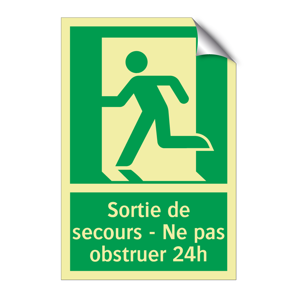 Sortie de secours - Ne pas obstruer 24h