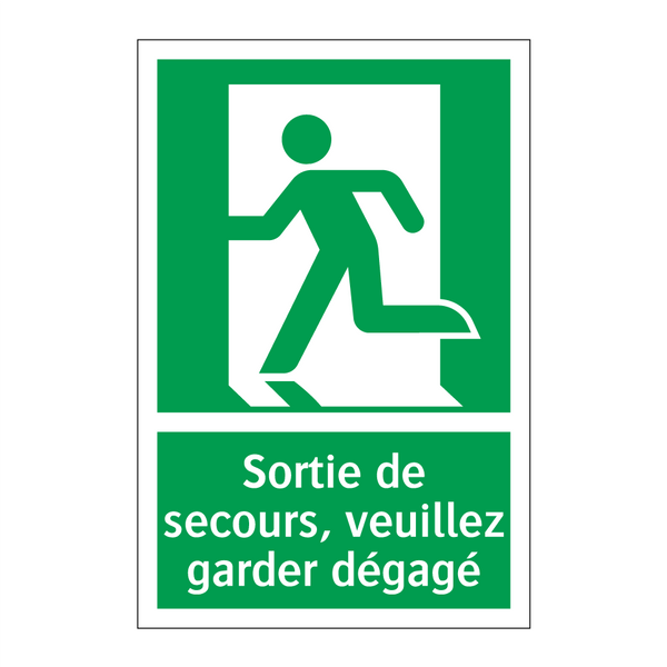 Sortie de secours, veuillez garder dégagé