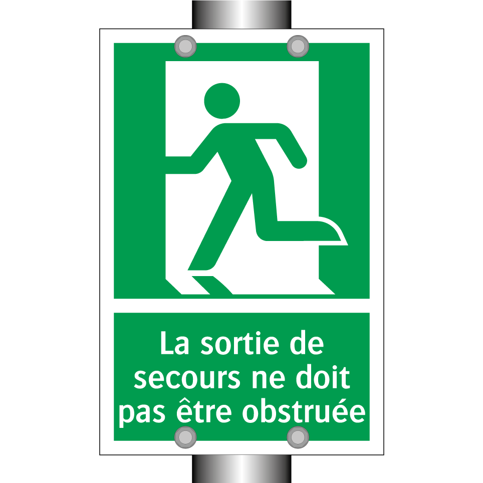La sortie de secours ne doit pas être obstruée