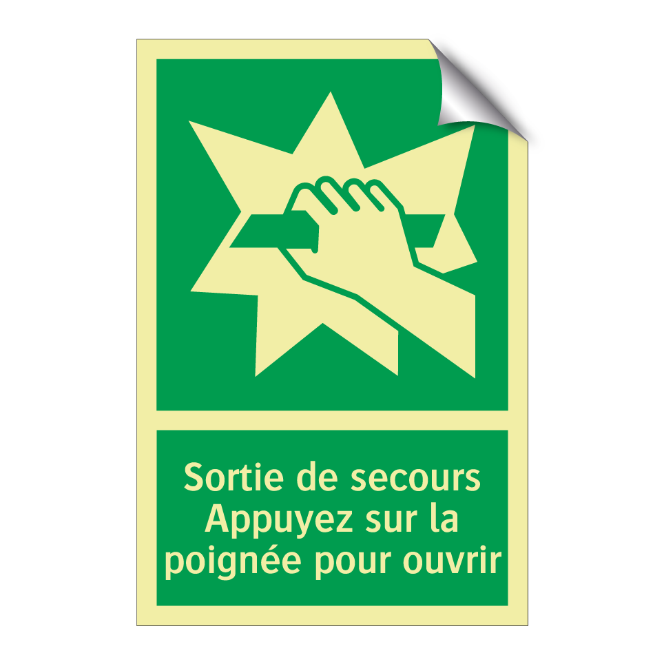 Sortie de secours Appuyez sur la poignée pour ouvrir