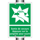 Sortie de secours Appuyez sur la poignée pour ouvrir