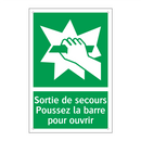 Sortie de secours Poussez la barre pour ouvrir