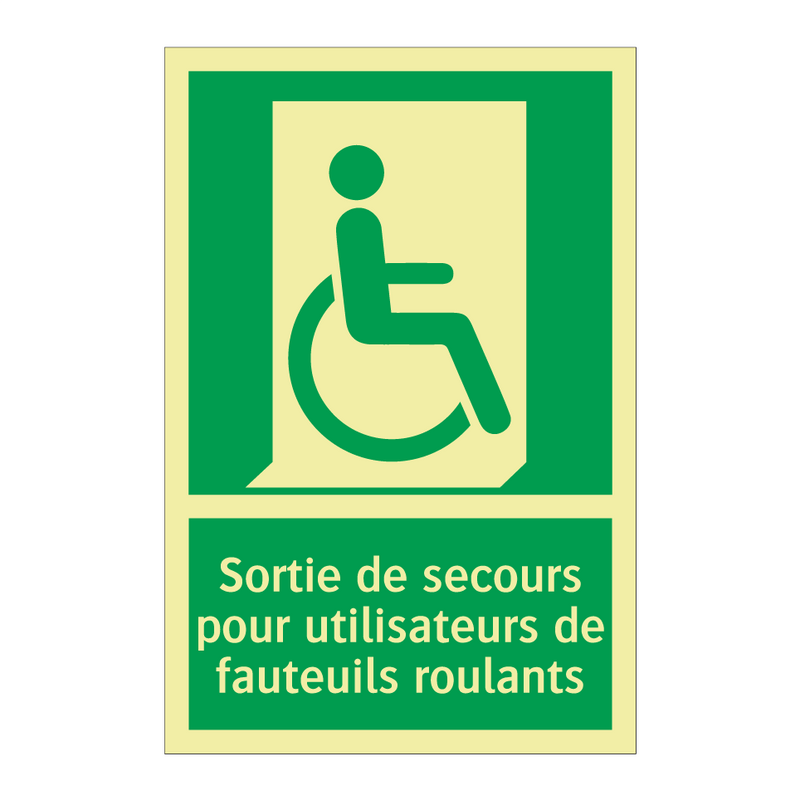 Sortie de secours pour utilisateurs de fauteuils roulants