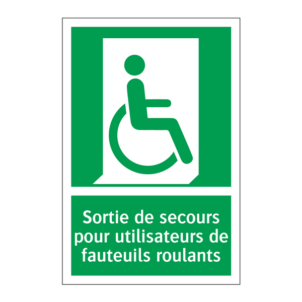 Sortie de secours pour utilisateurs de fauteuils roulants