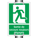 Sortie de secours toujours dégagée
