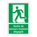 Sortie de secours toujours dégagée