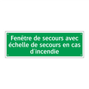 Fenêtre de secours avec échelle de secours en cas d'incendie