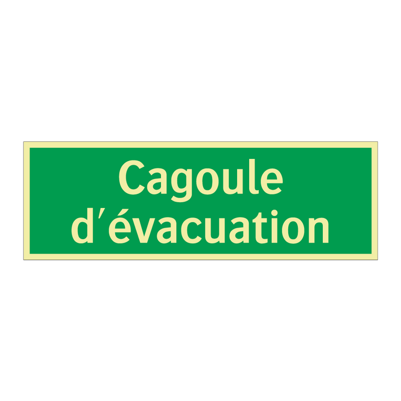 Cagoule d'évacuation