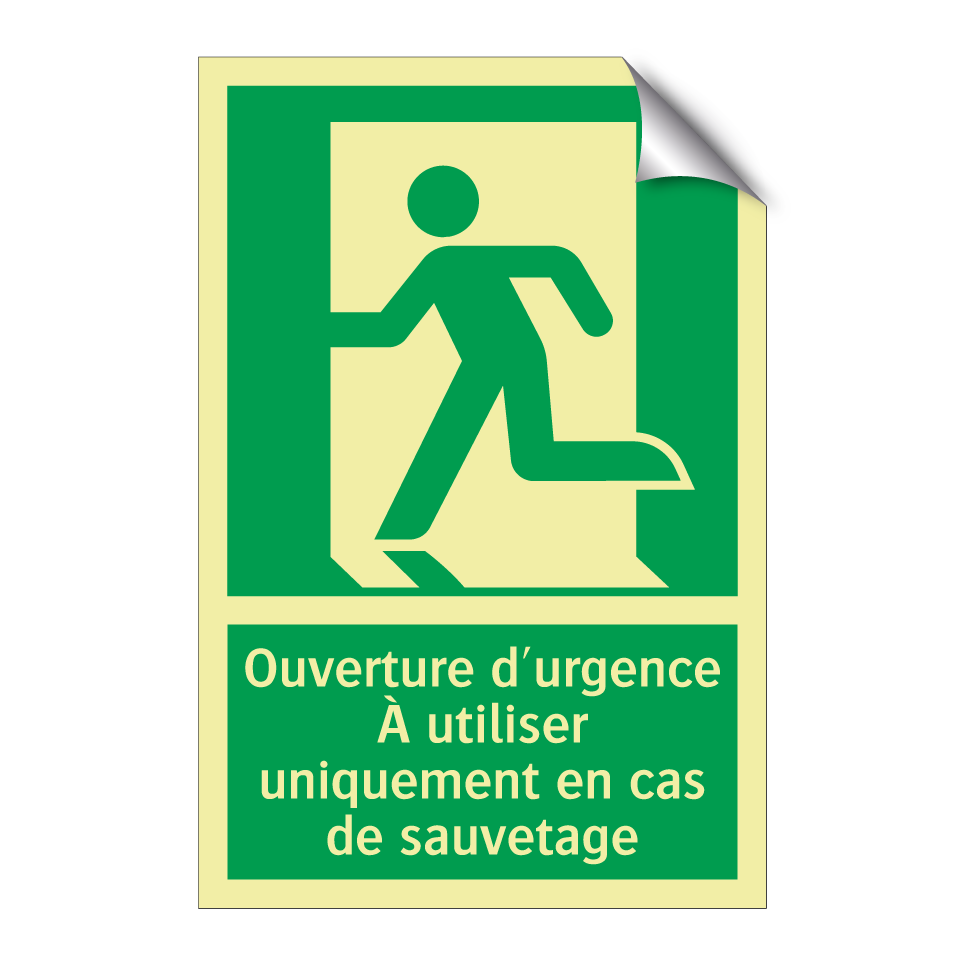 Ouverture d'urgence À utiliser uniquement en cas de sauvetage