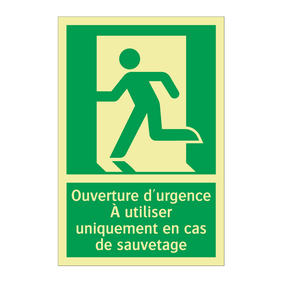 Ouverture d'urgence À utiliser uniquement en cas de sauvetage