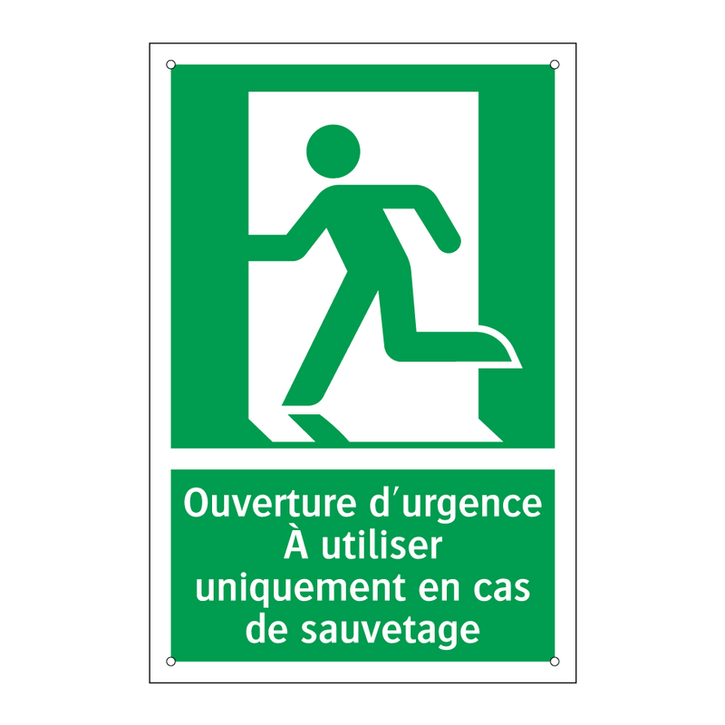 Ouverture d'urgence À utiliser uniquement en cas de sauvetage