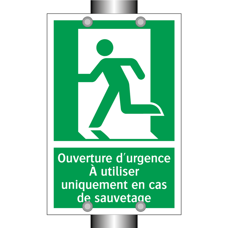 Ouverture d'urgence À utiliser uniquement en cas de sauvetage