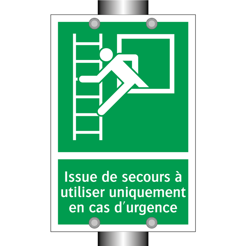 Issue de secours à utiliser uniquement en cas d'urgence