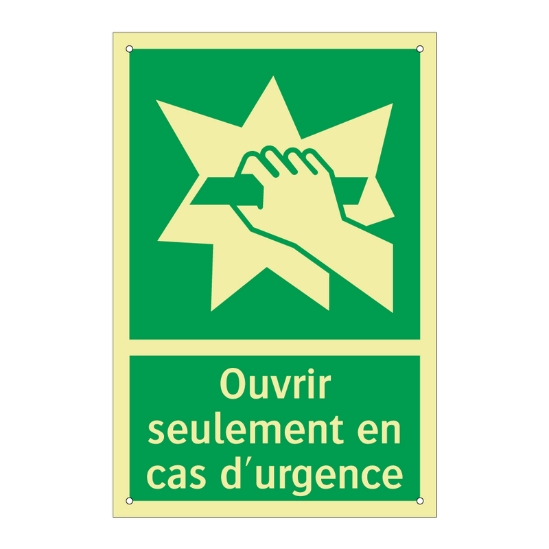 Ouvrir seulement en cas d'urgence