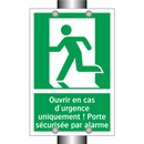 Ouvrir en cas d'urgence uniquement ! Porte sécurisée par alarme