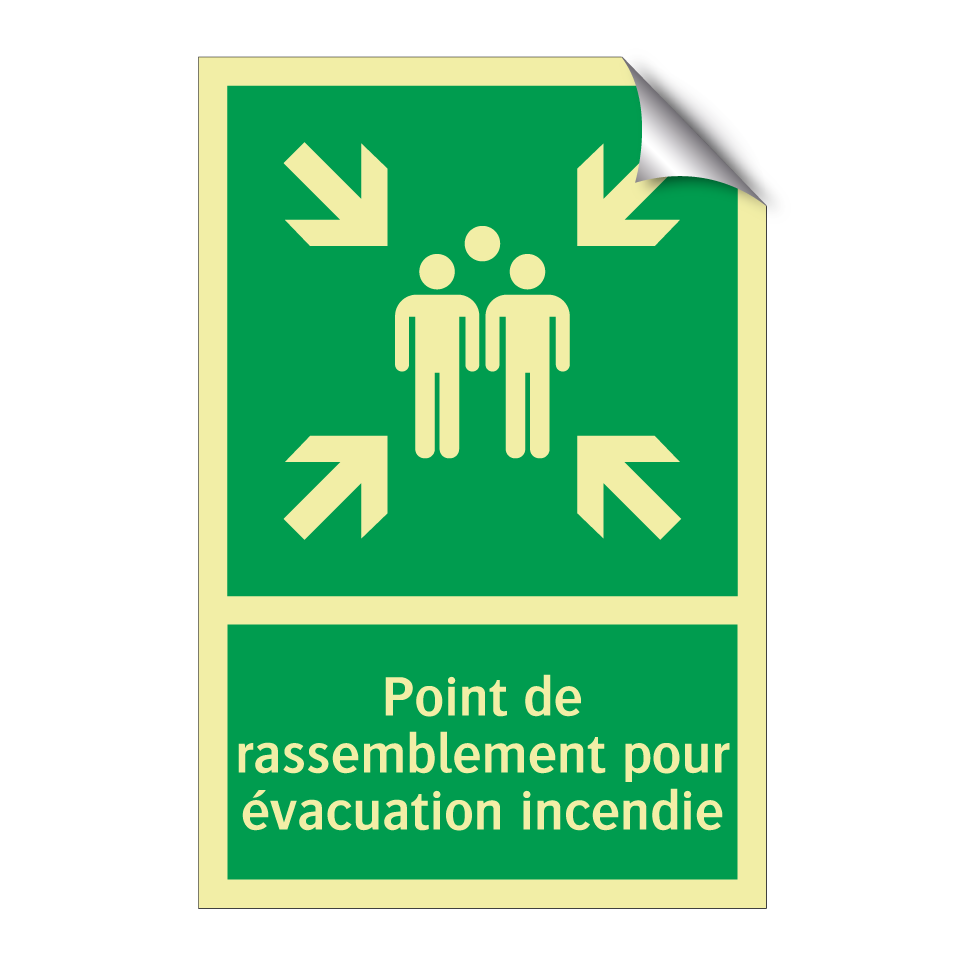 Point de rassemblement pour évacuation incendie