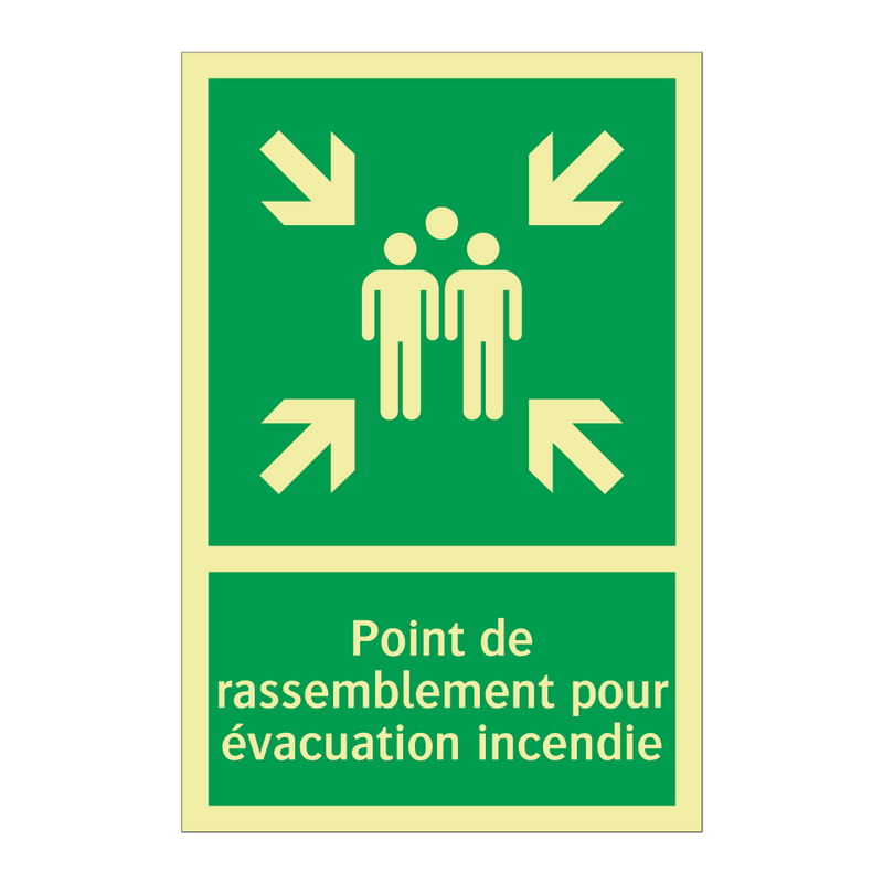 Point de rassemblement pour évacuation incendie